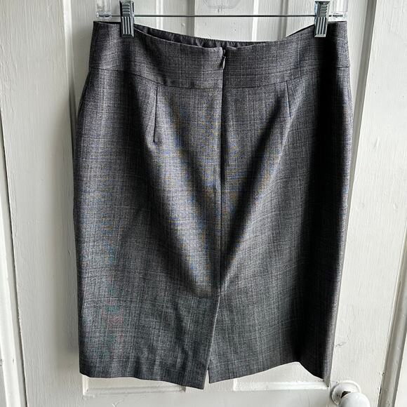 Banana Republic Wool Plaid Pencil Skirt Gray - Picture 7 of 7